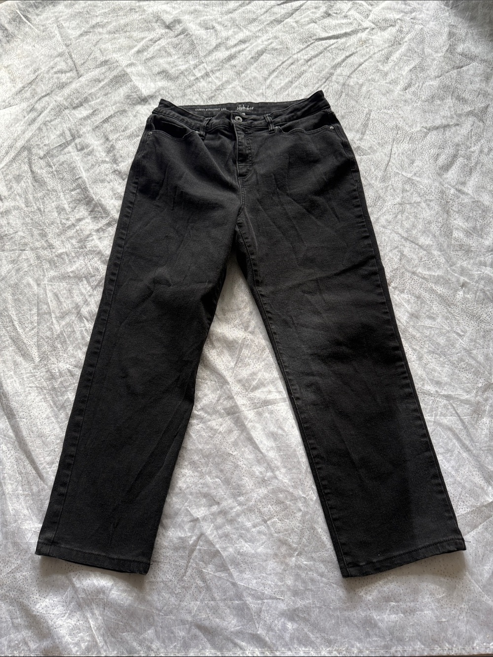 Style & Co Black Women's Straight-Leg Jeans size 14